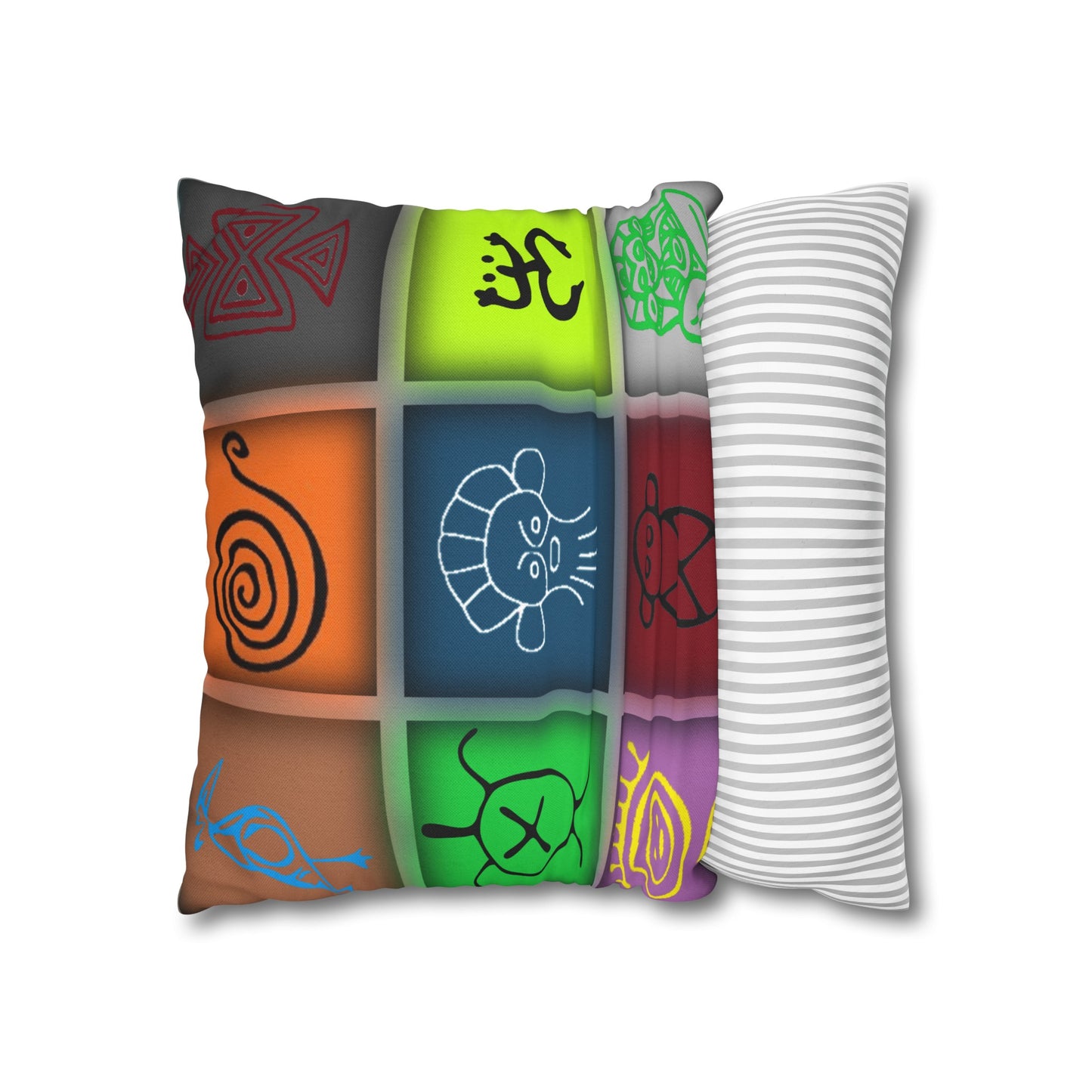 Taino Symbols 1 pillow cover, Spun Polyester Square Pillowcase