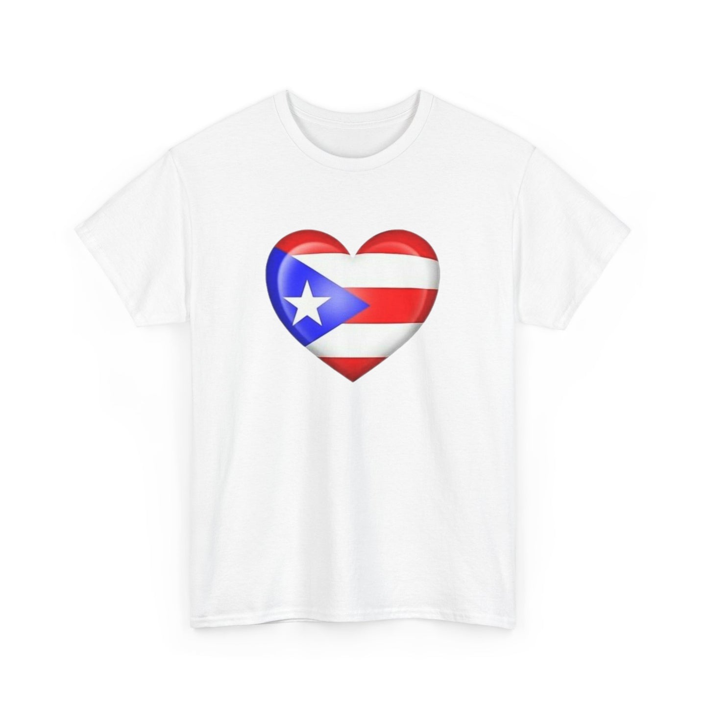 Heart PR Flag, Unisex Heavy Cotton Tee