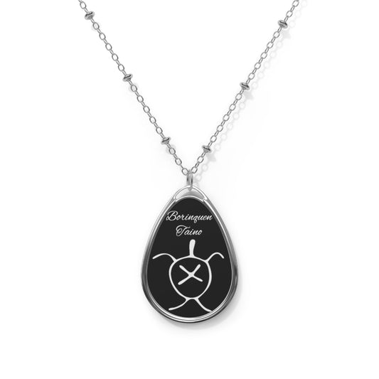 Taino Turtle Symbol, Oval Necklace