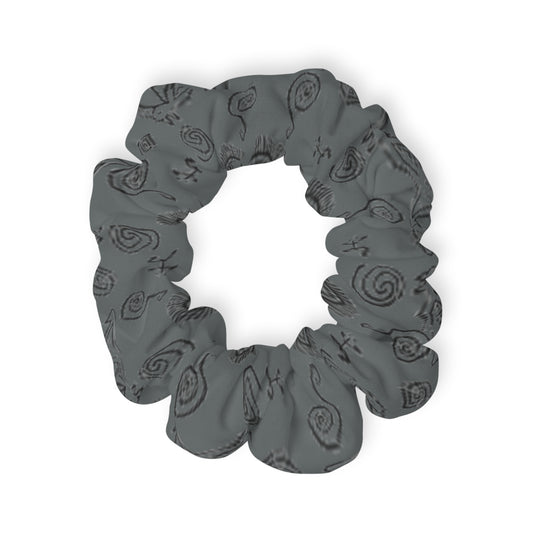 Taino Symbols 2 Dark Gray Bg, Scrunchie