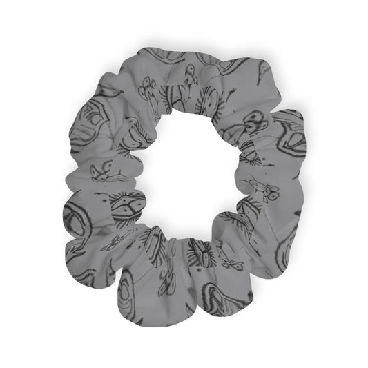 Taino Symbols 2 Gray Bg, Scrunchie