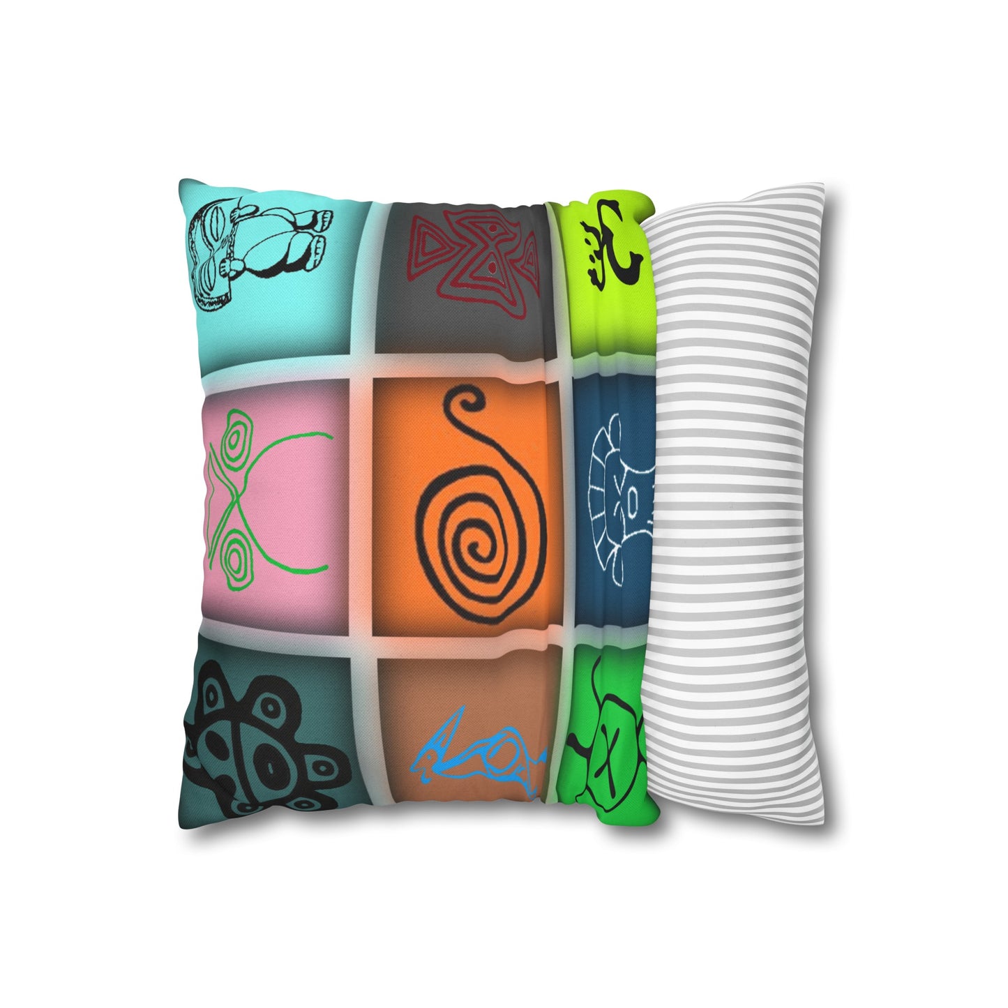 Taino Symbols 1 pillow cover, Spun Polyester Square Pillowcase