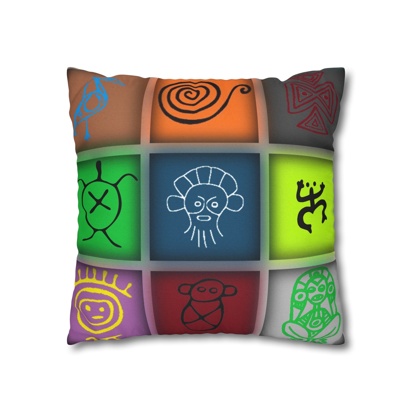 Taino Symbols 1 pillow cover, Spun Polyester Square Pillowcase