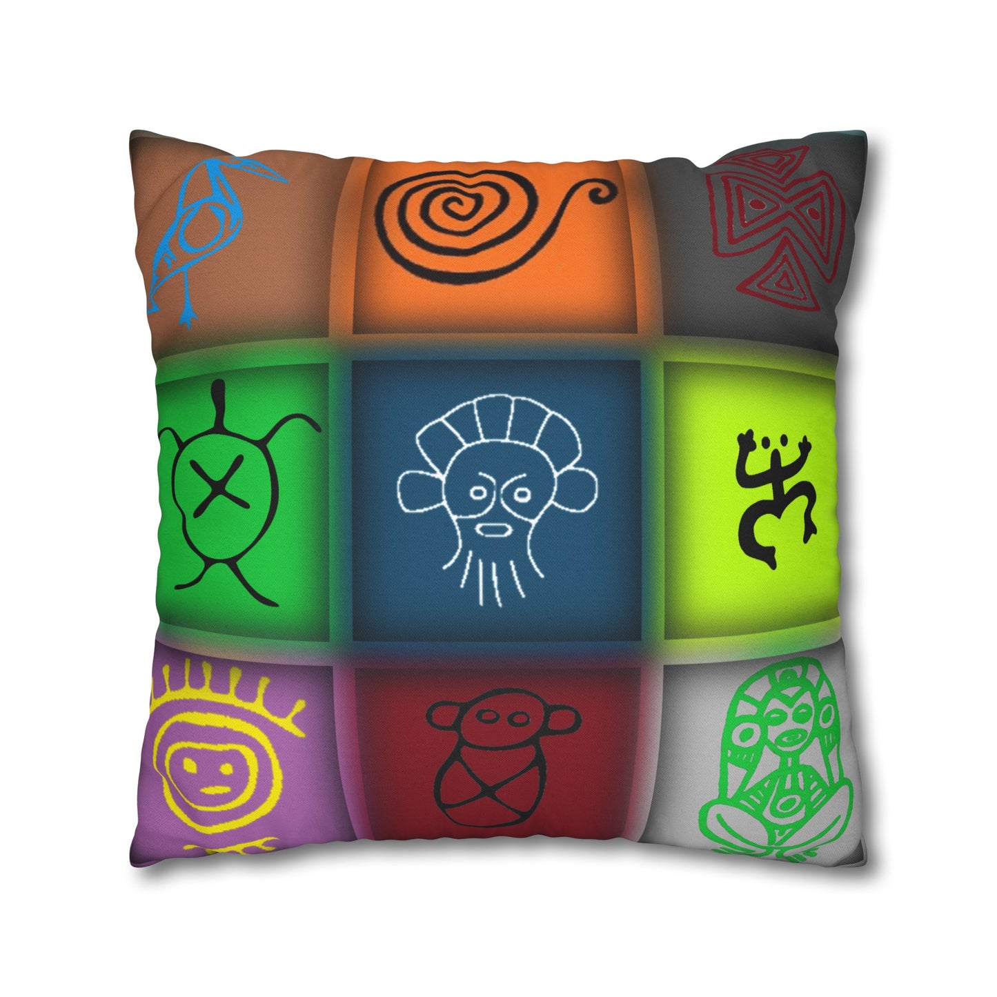 Taino Symbols 1 pillow cover, Spun Polyester Square Pillowcase