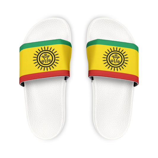 Taino Flag, Women's PU Slide Sandals