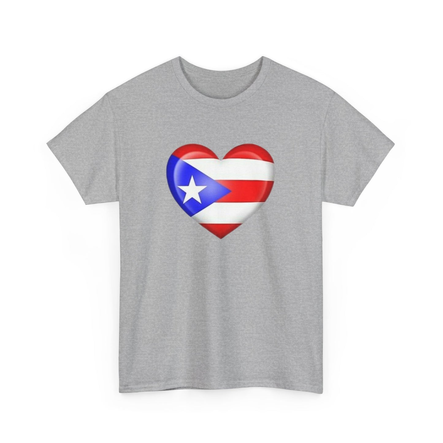 Heart PR Flag, Unisex Heavy Cotton Tee