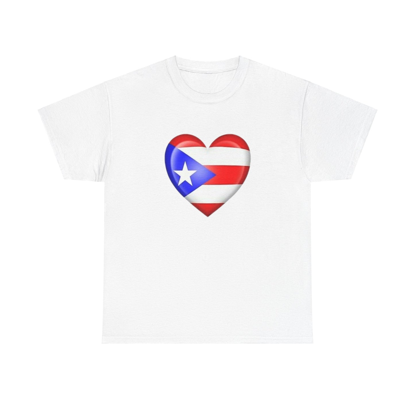 Heart PR Flag, Unisex Heavy Cotton Tee