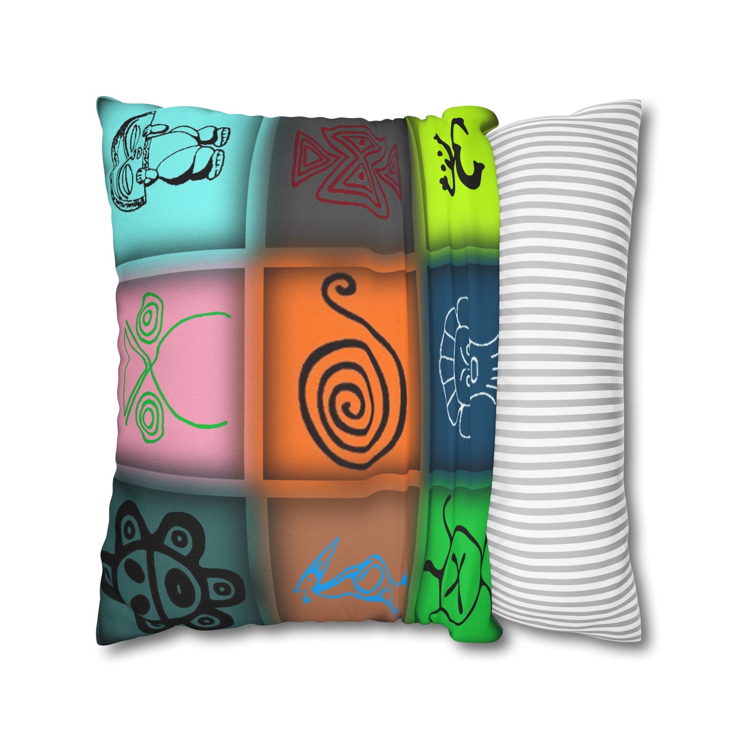 Taino Symbols 1 pillow cover, Spun Polyester Square Pillowcase