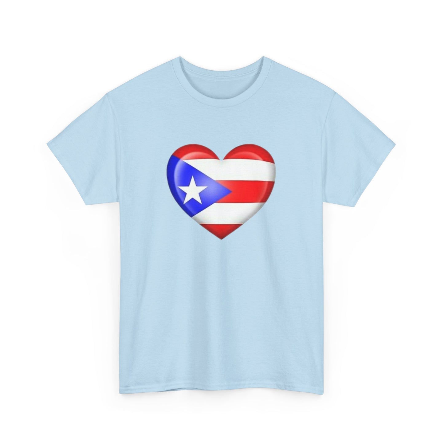 Heart PR Flag, Unisex Heavy Cotton Tee