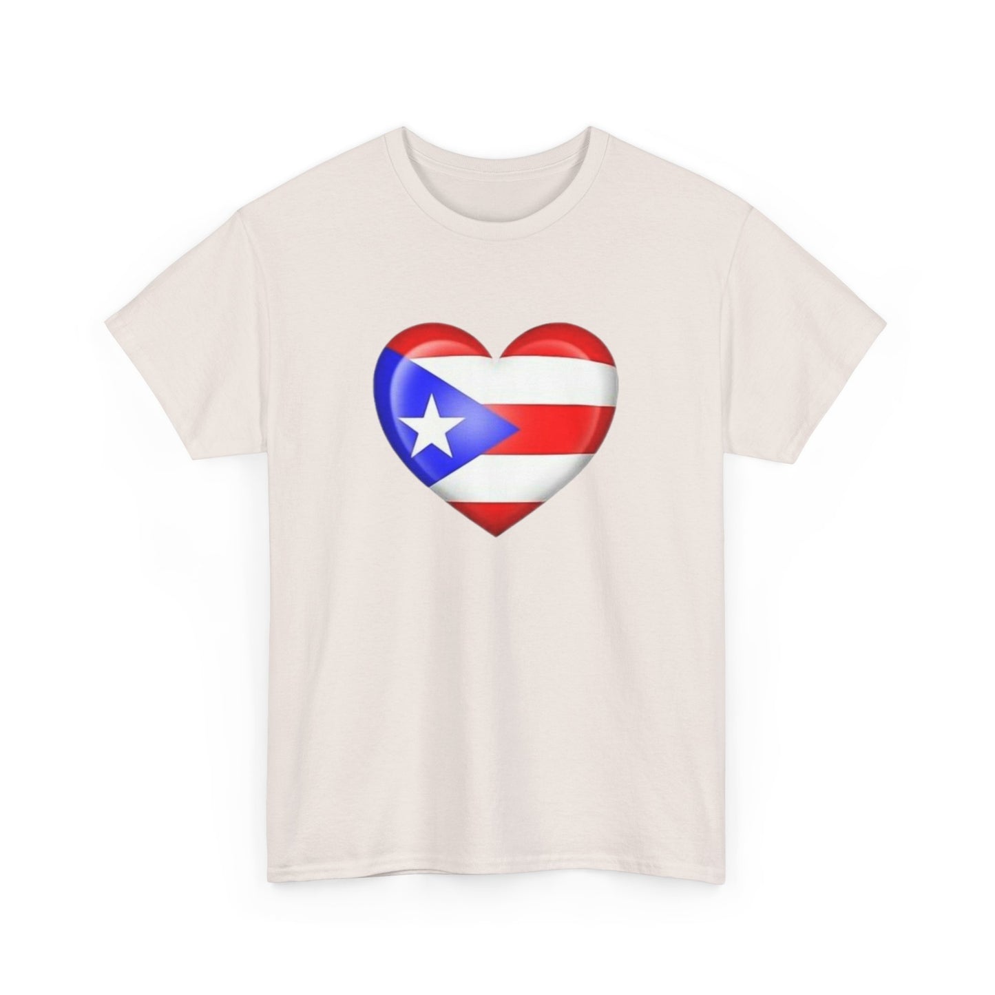 Heart PR Flag, Unisex Heavy Cotton Tee