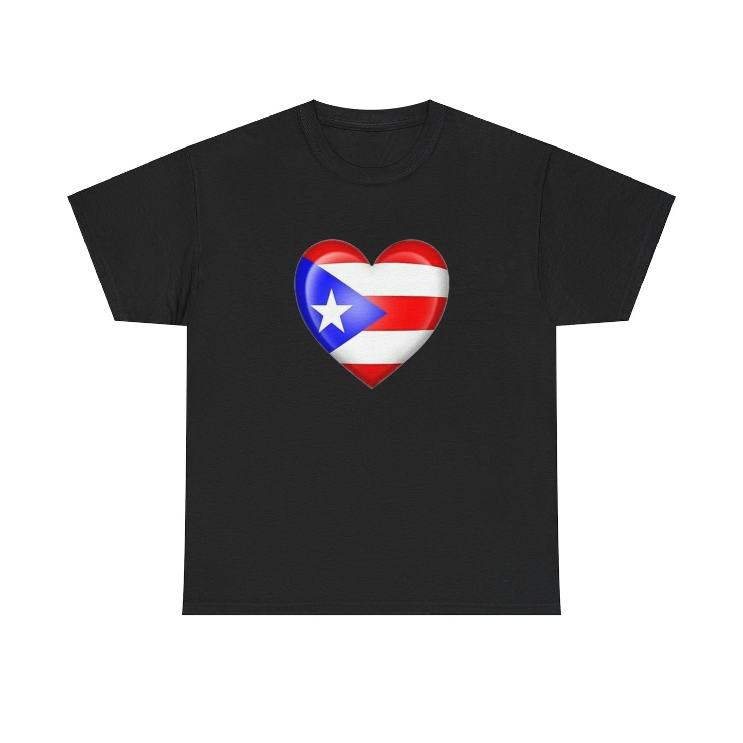 Heart PR Flag, Unisex Heavy Cotton Tee