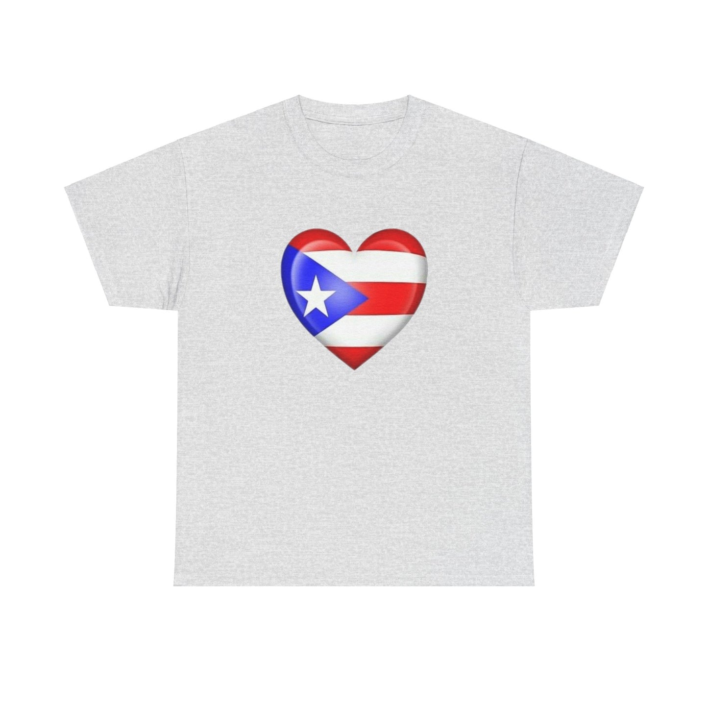 Heart PR Flag, Unisex Heavy Cotton Tee