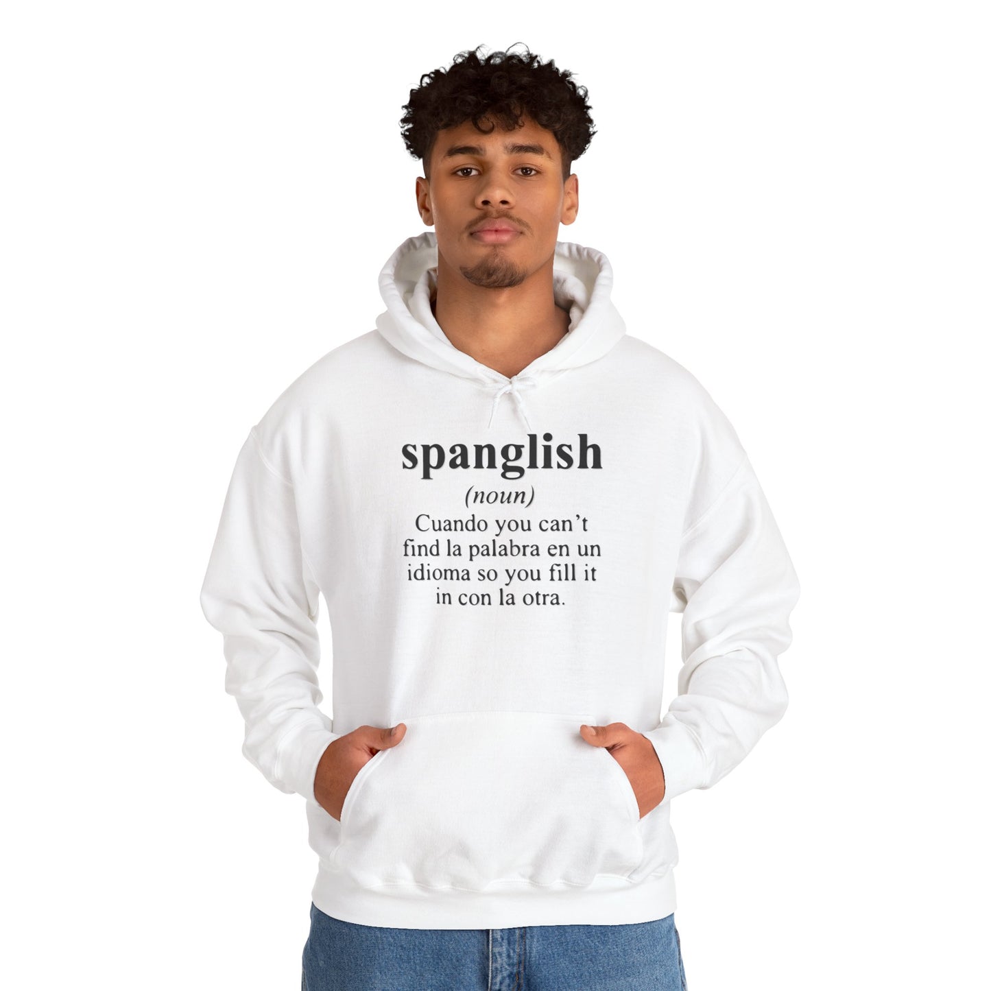 Spanglish 2 Unisex Hoodie, Cozy Sweatshirt, Casual Wear, Gifts for Adventures, Pride Apparel, Comfortable Streetwear