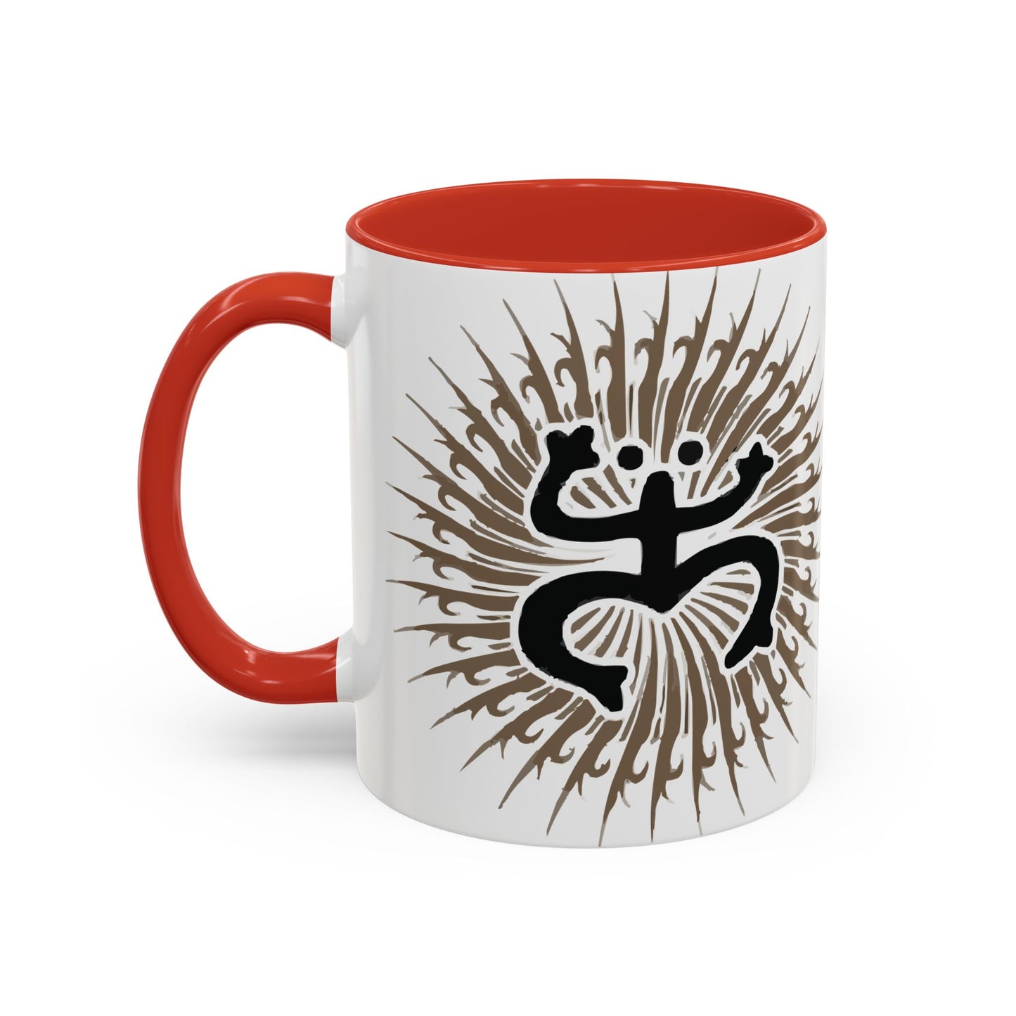 Black and grayTaino Coqui Sun, Colorful Accent Mugs, 11oz