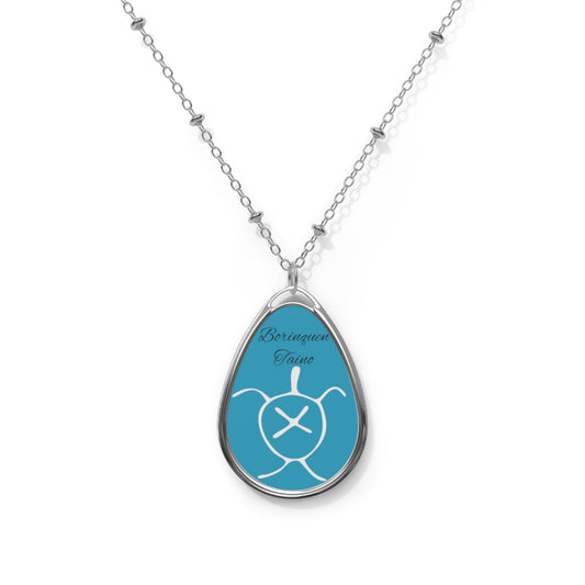 Taino Turtle Symbol, Oval Necklace
