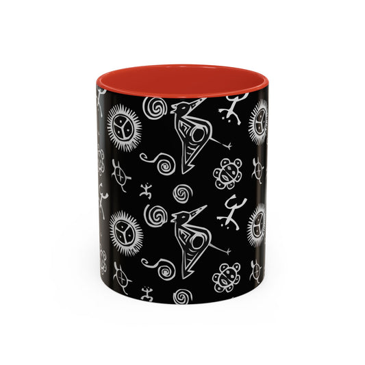 Taino Symbols, Colorful Accent Mugs, 11oz