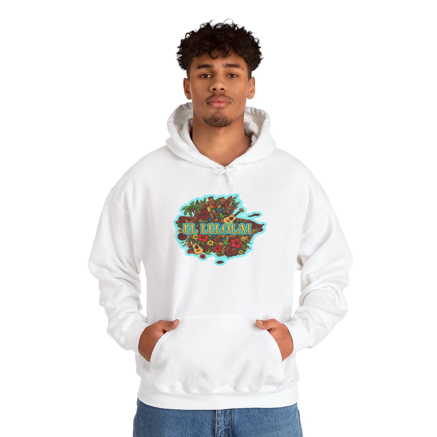 EL LELOLAI PR MAP Unisex Hoodie, Cozy Sweatshirt, Casual Wear, Gifts for Adventures, Pride Apparel, Comfortable Streetwear