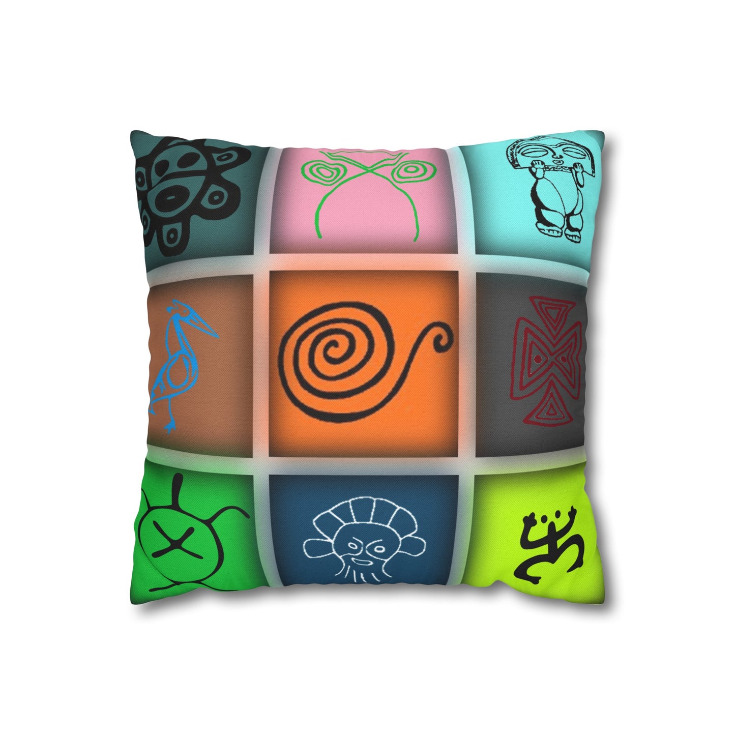 Taino Symbols 1 pillow cover, Spun Polyester Square Pillowcase