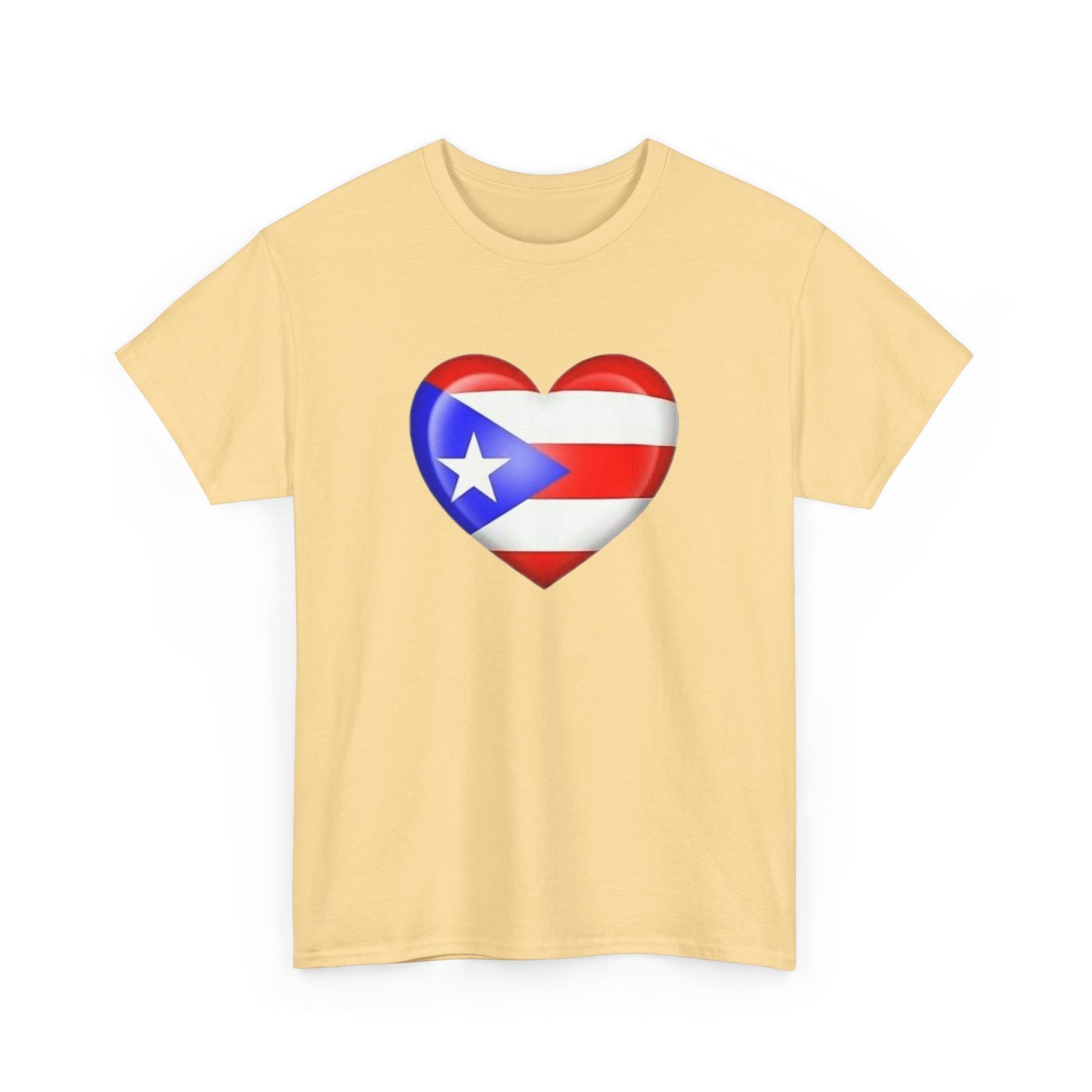 Heart PR Flag, Unisex Heavy Cotton Tee