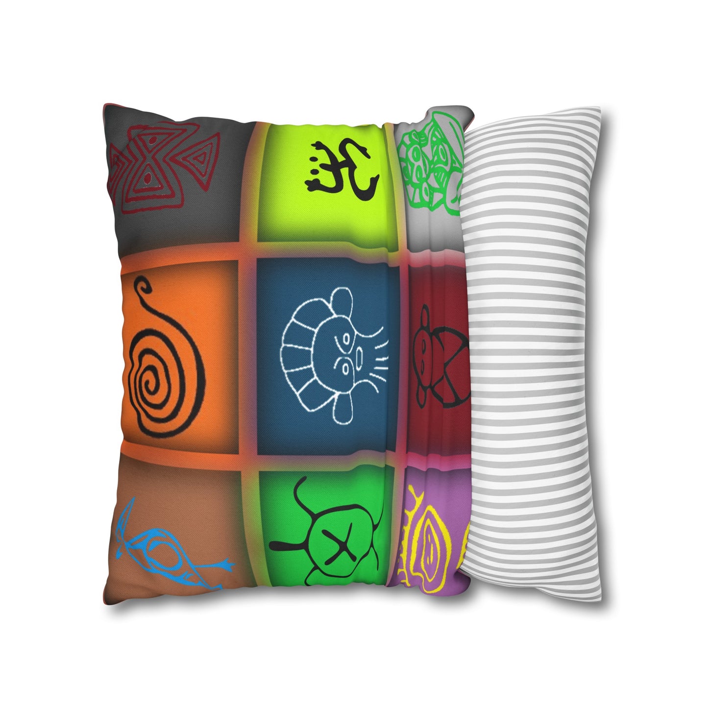 Taino Symbols 1 pillow cover, Spun Polyester Square Pillowcase