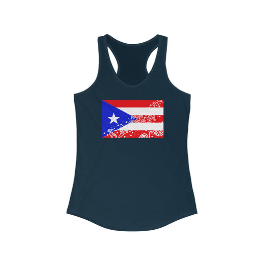Taino Symbols Puerto Rican Flag, Women's Ideal Racerback Tank