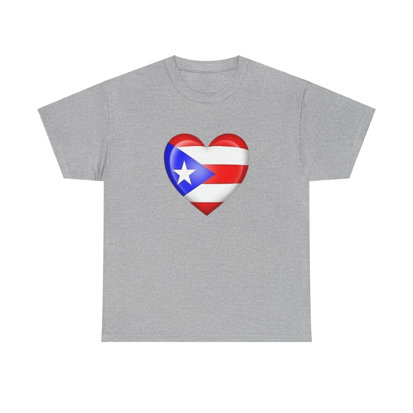 Heart PR Flag, Unisex Heavy Cotton Tee