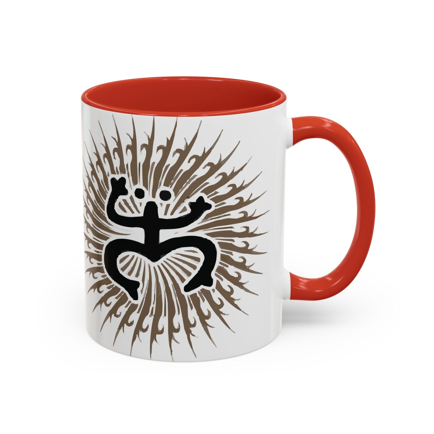 Black and grayTaino Coqui Sun, Colorful Accent Mugs, 11oz