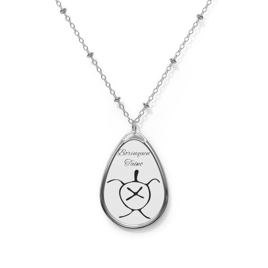 Taino Turtle Symbol, Oval Necklace