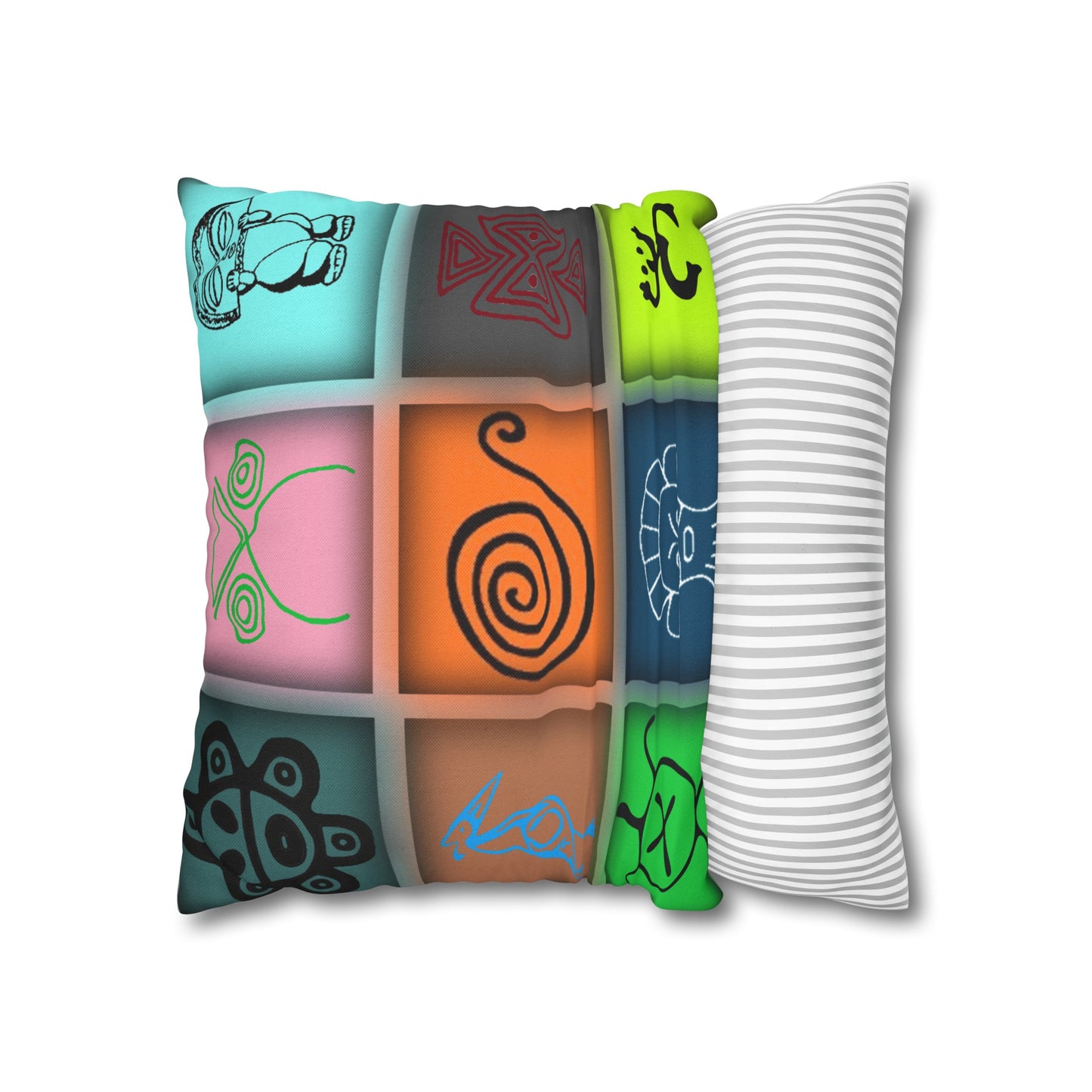 Taino Symbols 1 pillow cover, Spun Polyester Square Pillowcase