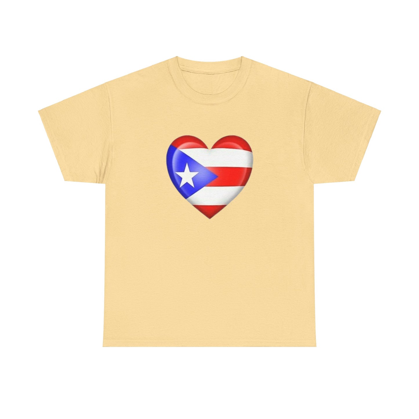 Heart PR Flag, Unisex Heavy Cotton Tee