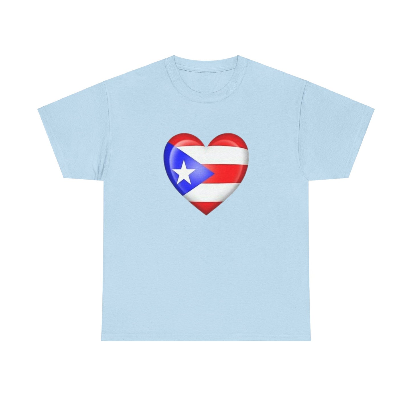 Heart PR Flag, Unisex Heavy Cotton Tee