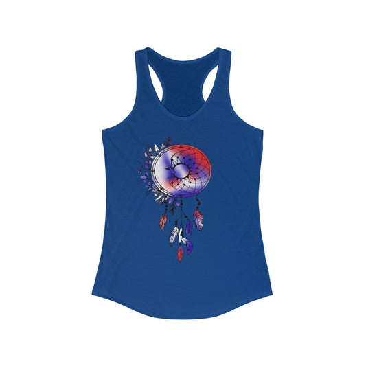 Red, white and blue Dream Catcher, Women's Ideal Racerback Tank