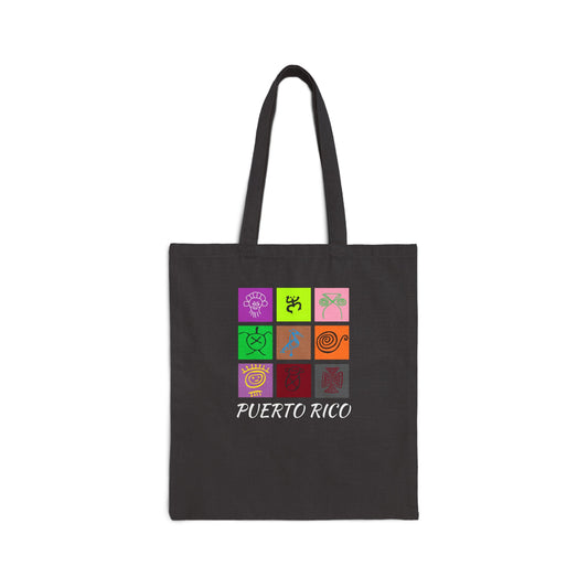 Taino Symbols, Cotton Canvas Tote Bag