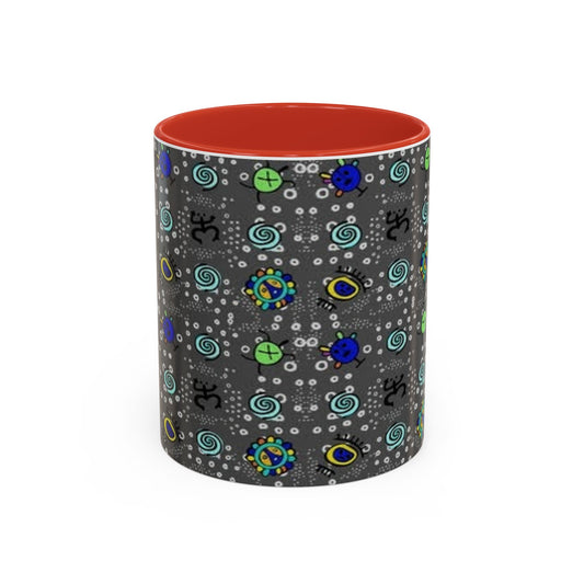 Taino Symbols, Colorful Accent Mugs, 11oz