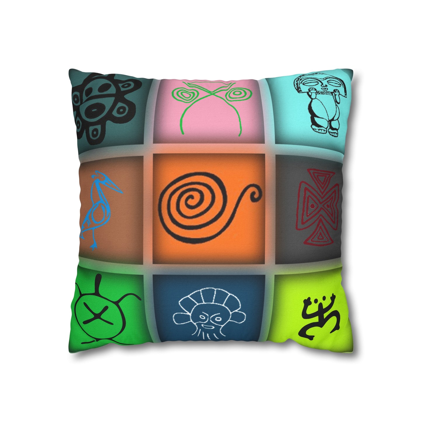 Taino Symbols 1 pillow cover, Spun Polyester Square Pillowcase