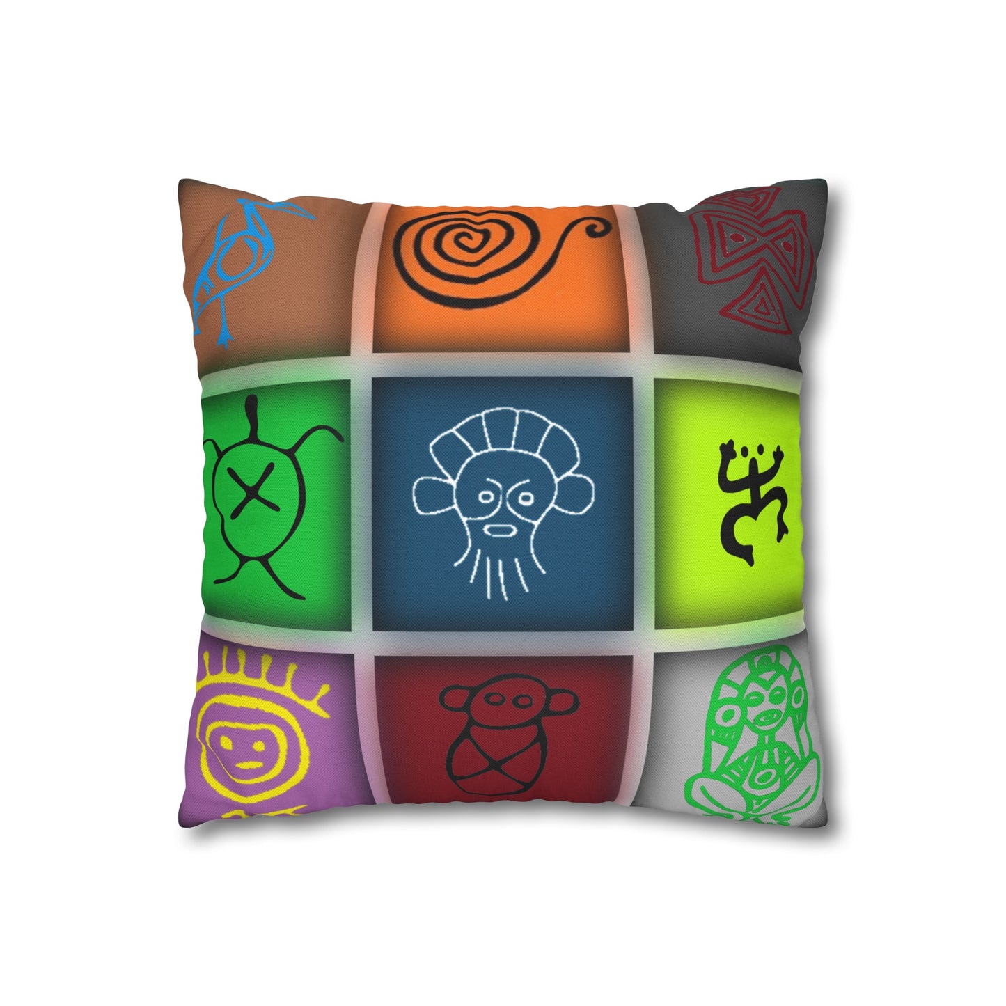 Taino Symbols 1 pillow cover, Spun Polyester Square Pillowcase