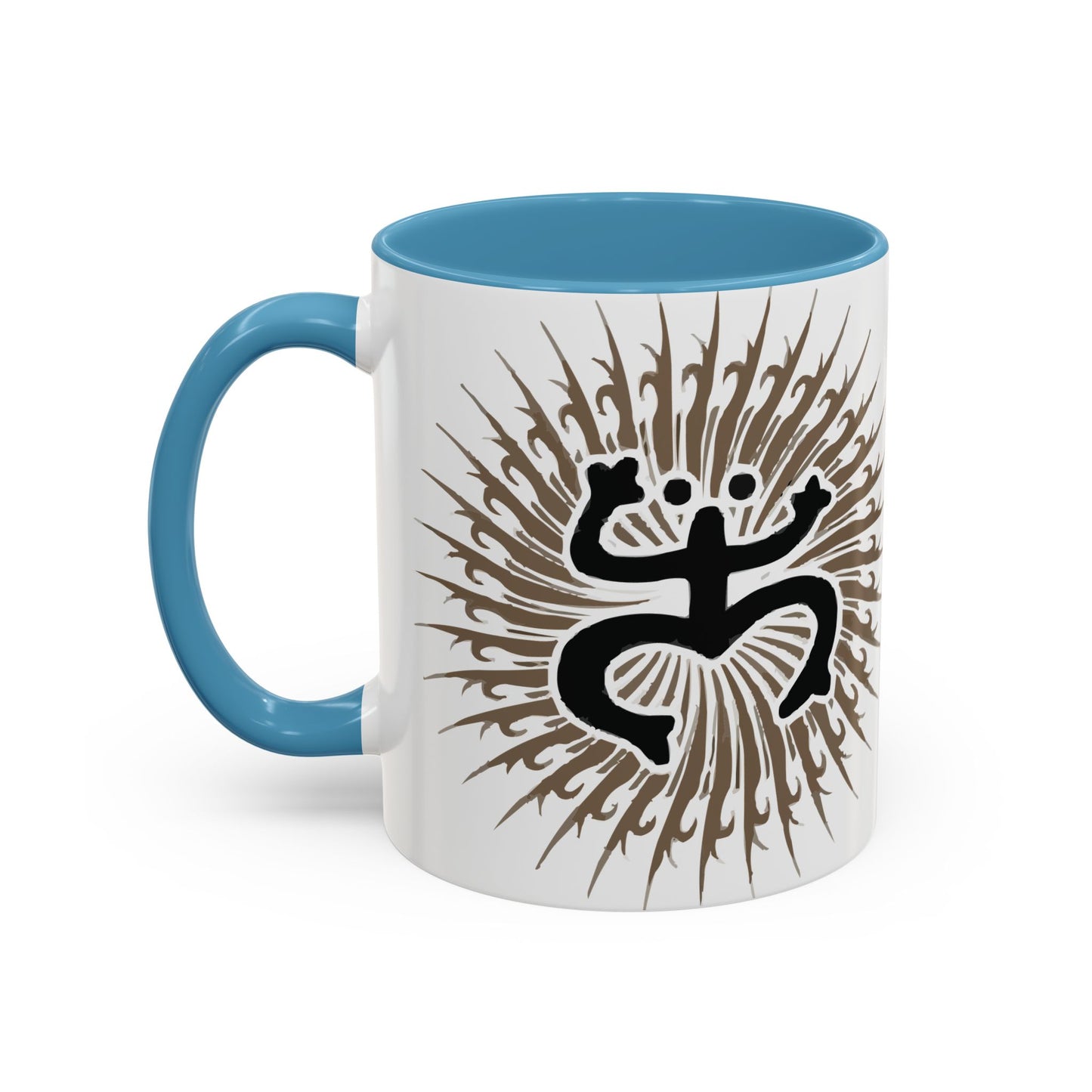 Black and grayTaino Coqui Sun, Colorful Accent Mugs, 11oz