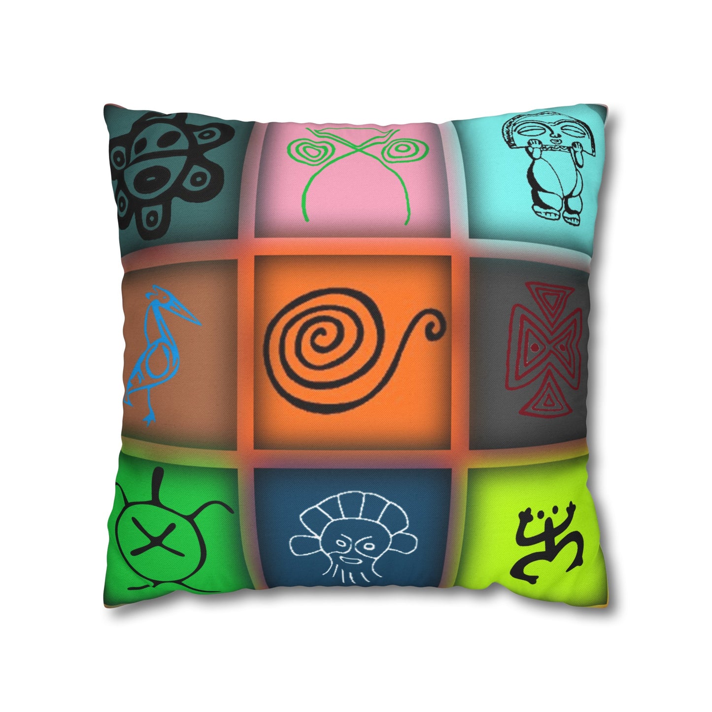 Taino Symbols 1 pillow cover, Spun Polyester Square Pillowcase