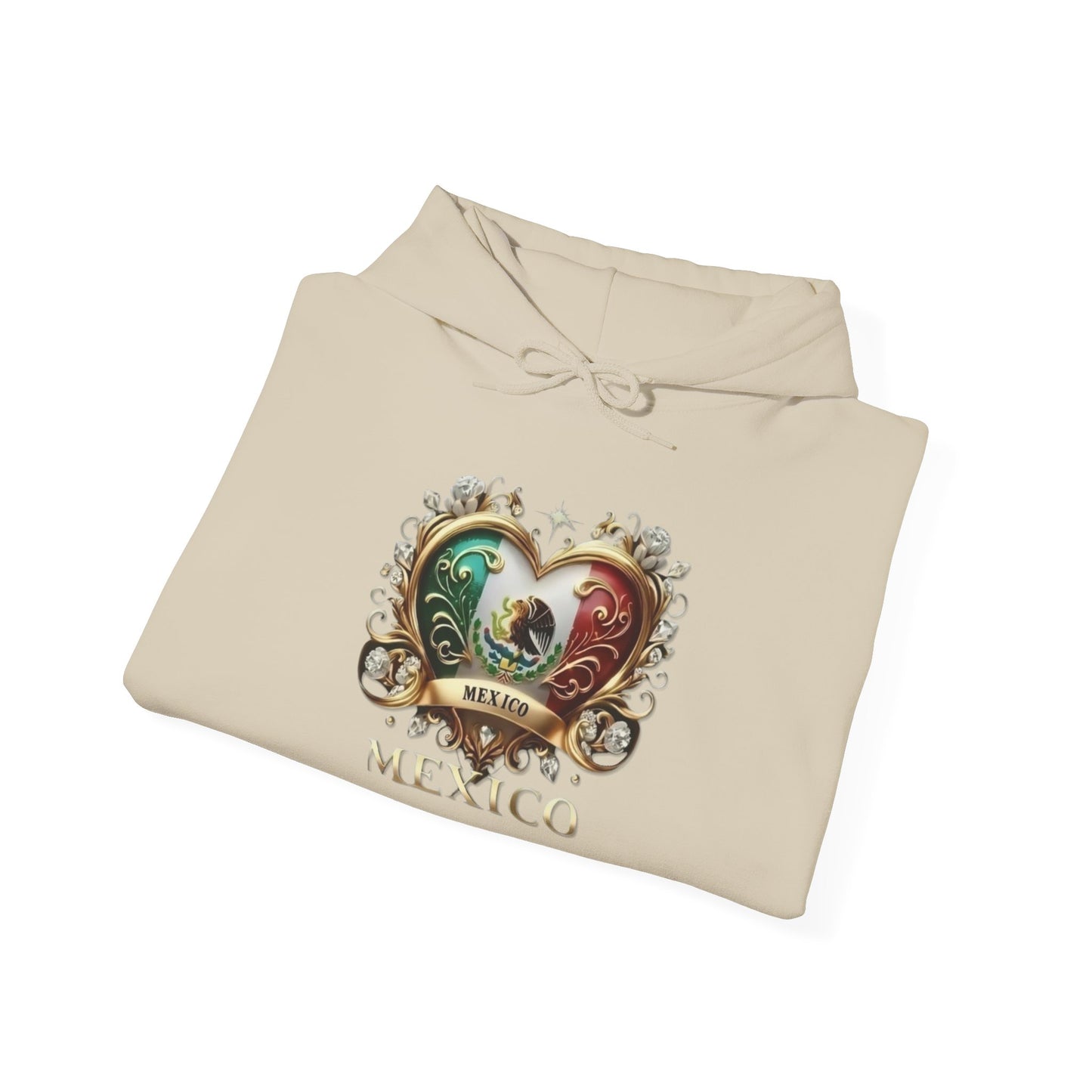 Mexican Heart Unisex Hoodie, Cozy Sweatshirt, Casual Wear, Gifts for Adventures, Pride Apparel, Comfortable Streetwear