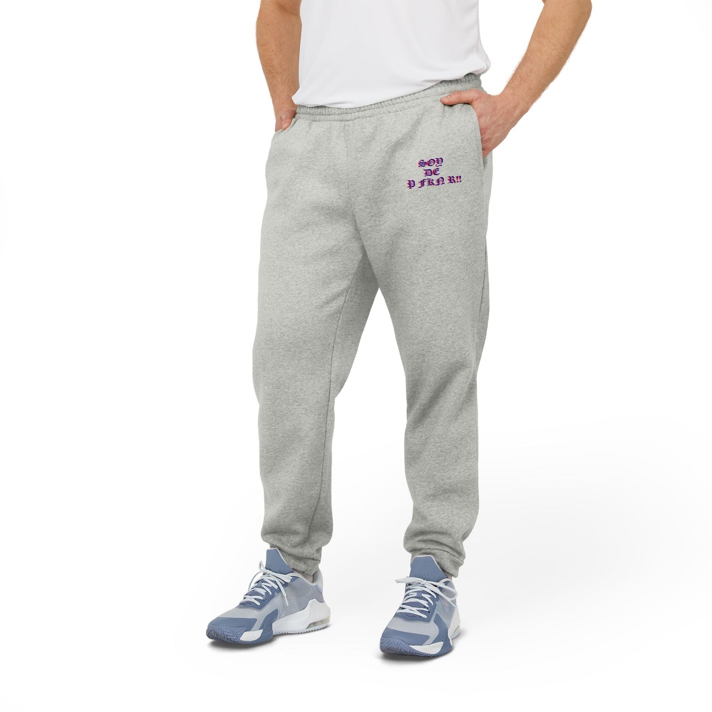 SOY DE P FKN R!! Cozy Unisex Fleece Joggers - Ideal for Athleisure, Workout, Loungewear, Travel, Gifts for Him/Her