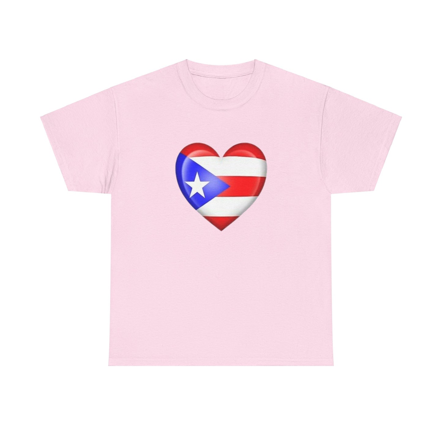 Heart PR Flag, Unisex Heavy Cotton Tee