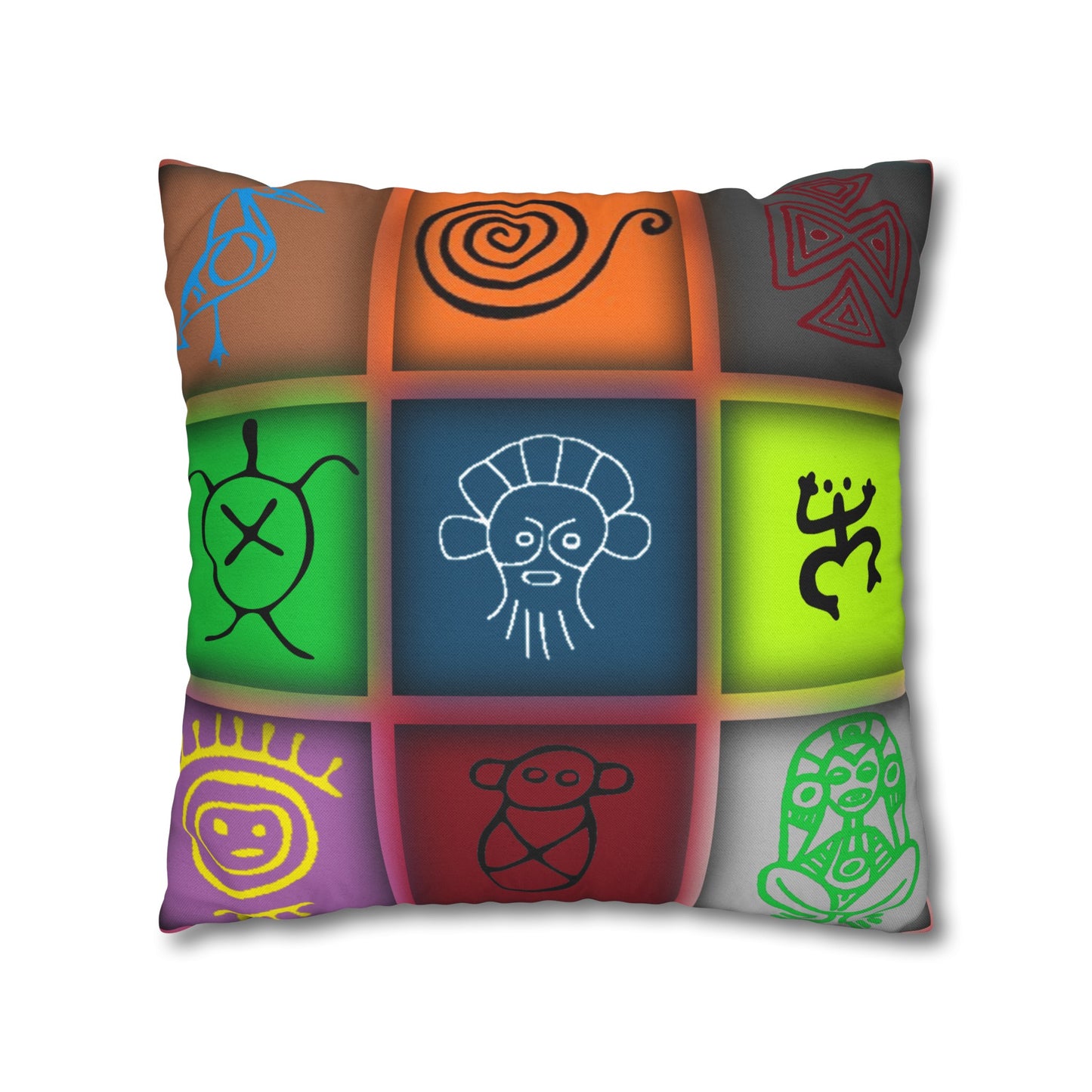 Taino Symbols 1 pillow cover, Spun Polyester Square Pillowcase