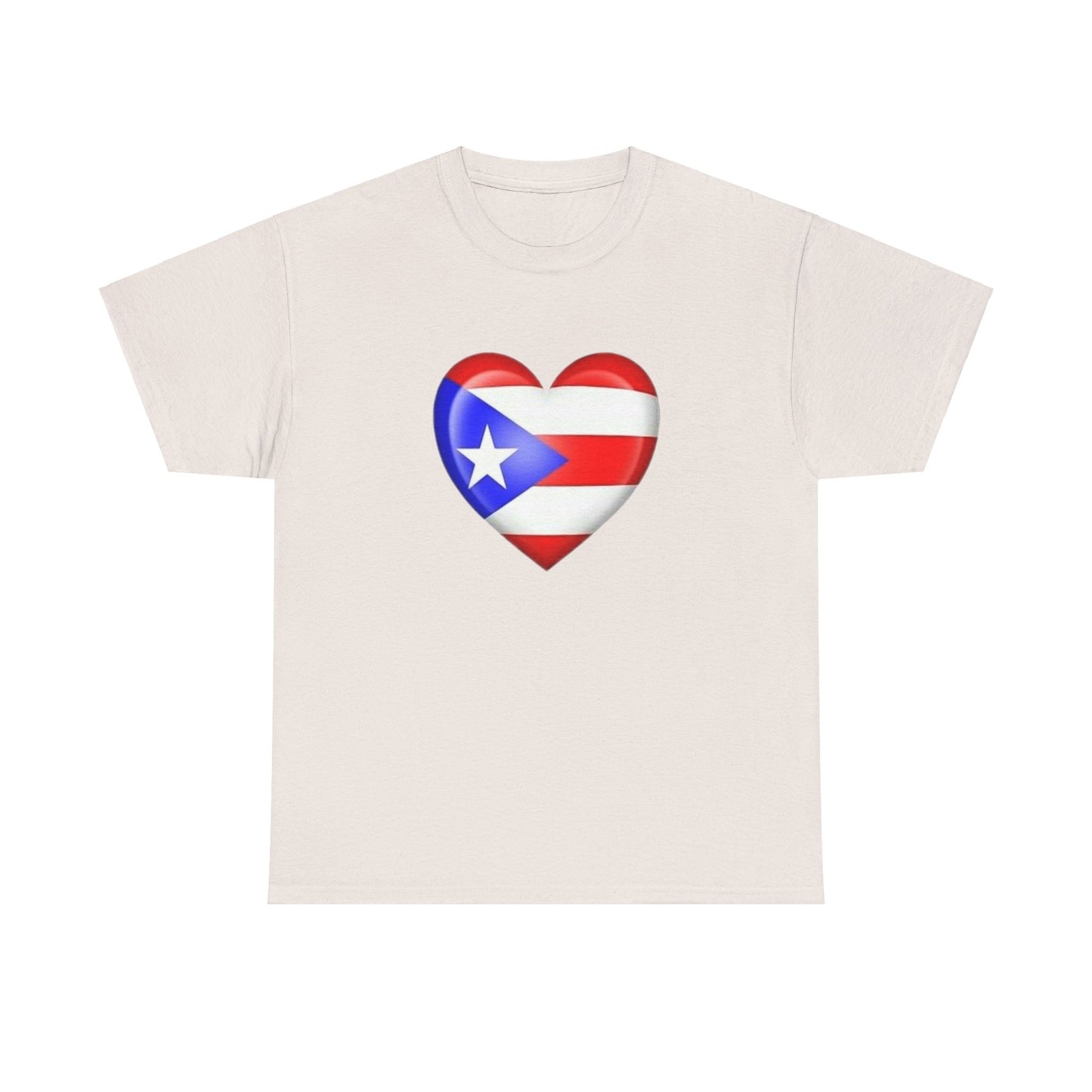 Heart PR Flag, Unisex Heavy Cotton Tee