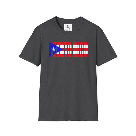 Puerto Rico Font Flag, Unisex Softstyle T-Shirt