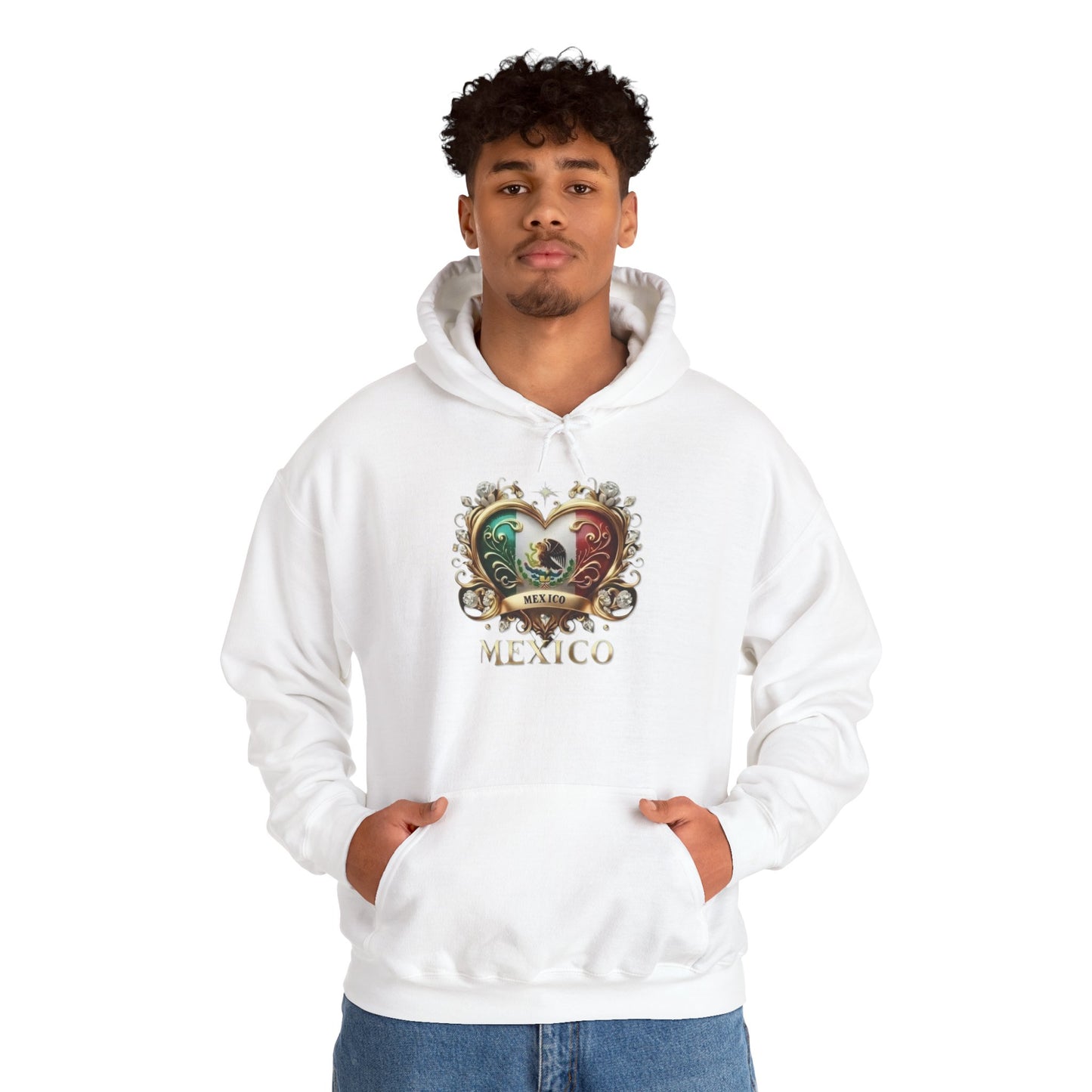 Mexico Heart Unisex Hoodie, Cozy Sweatshirt, Casual Wear, Gifts for Adventures, Pride Apparel, Comfortable Streetwear